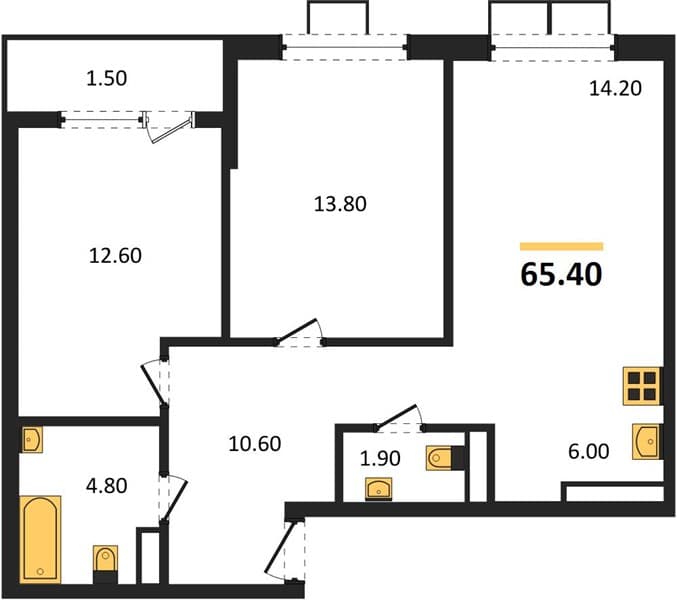 1-Bedroom Apartment in Porto-Novo, Tsemdolina, Novorossiysk