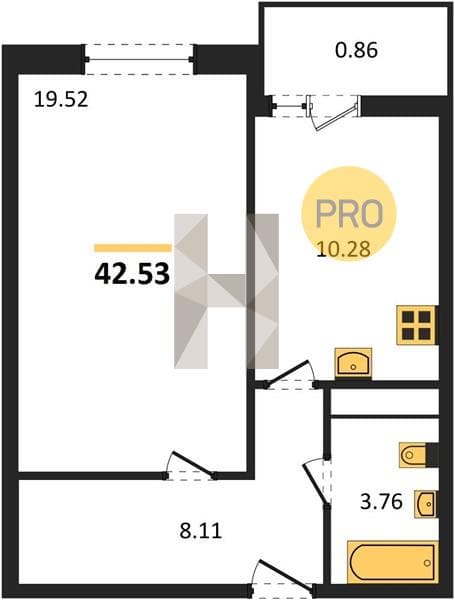 1-Bedroom Apartment in Centralny (Gamma) Residential Complex, Anapa