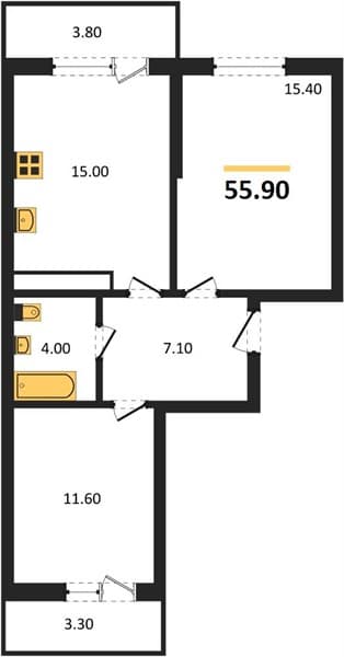1-Bedroom Apartment in Oblaka-3, Novorossiysk