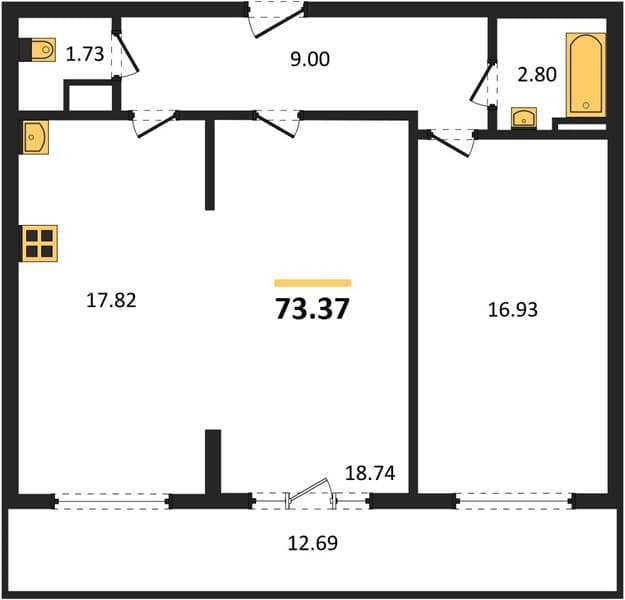 2-Bedroom Apartment in Svetsky Les, Sochi