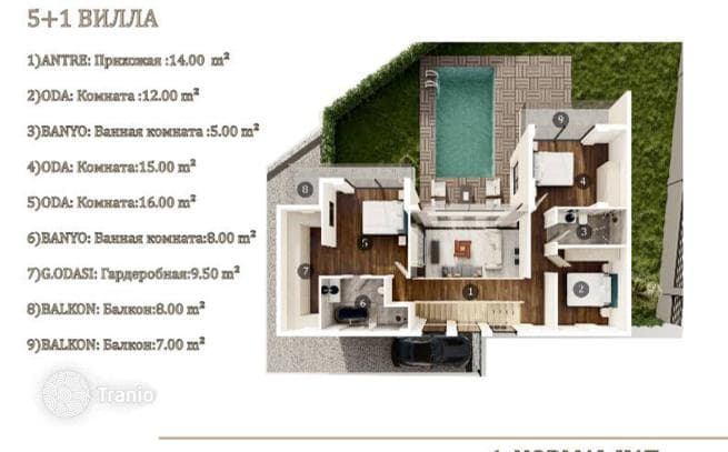 5-Bedroom (5+1) Villa with Private Pool, Sauna and Turkish Bath in Dosemealti, Antalya