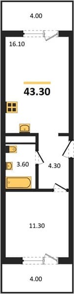 1-Bedroom Apartment in Neskuchny Sad, Sochi