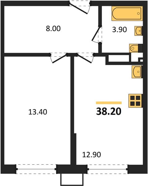1-Bedroom Apartment in Porto-Novo, Tsemdolina, Novorossiysk