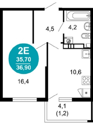 1-Bedroom Apartment in Lestoria, Sochi