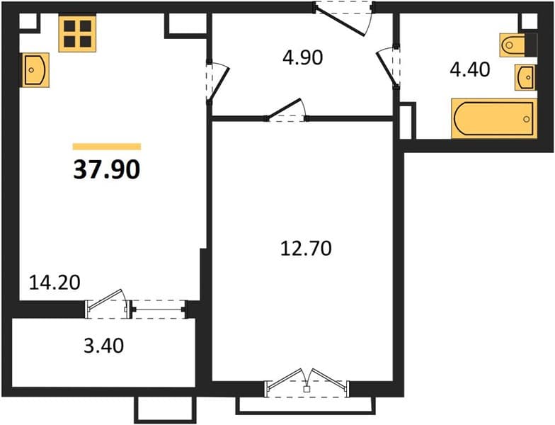 1-Bedroom Apartment with River and Mountain Views in Kudepta, Sochi