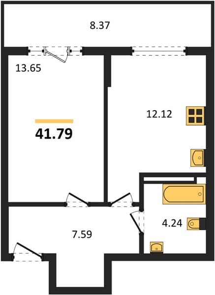 1-Bedroom Apartment in Svetsky Les, Sochi