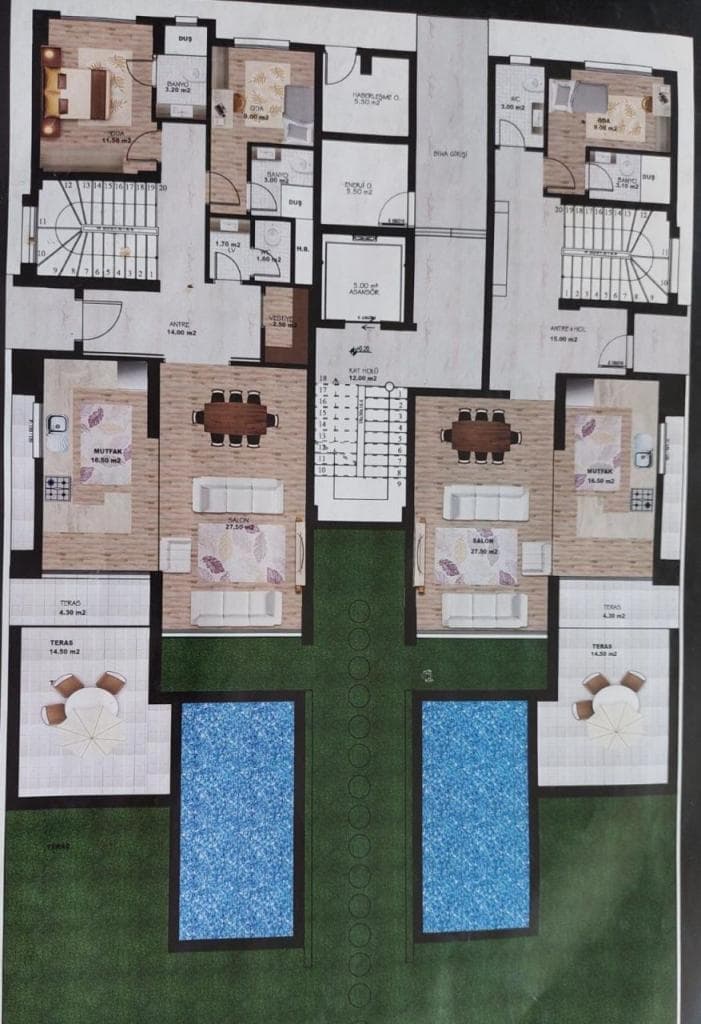 Апартаменты в Мерсине, Турция, 320 м², фото 5