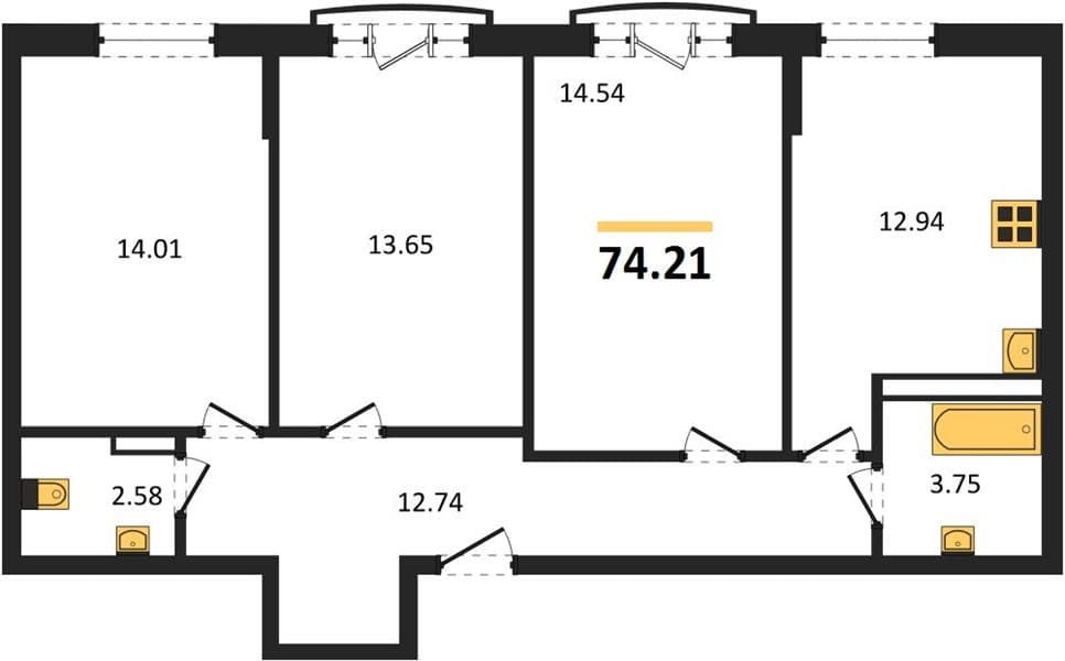 3-Bedroom Apartment in Svetsky Les, Sochi