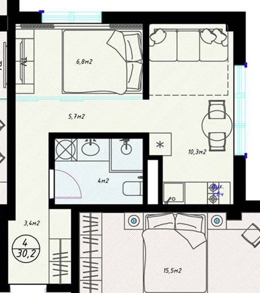Studio Apartment in Olivia, Sochi