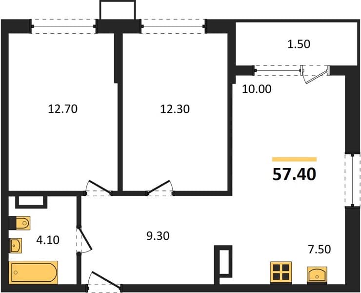 2-Bedroom Apartment with Mountain Views in Tsemdolina, Novorossiysk