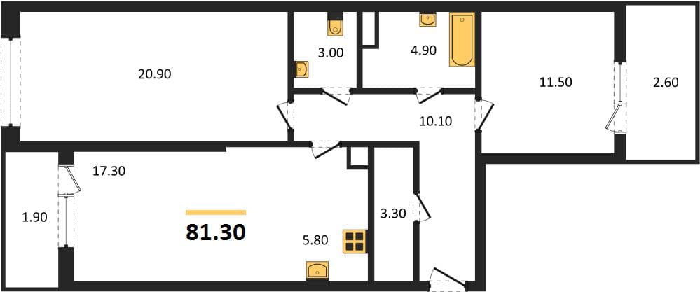 2-Bedroom Apartment in Khozyain Morey, Supsekh