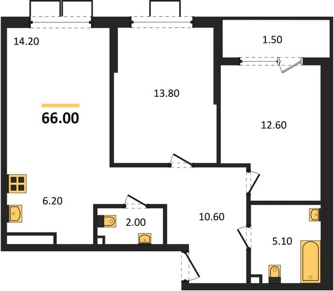 2-Bedroom Apartment in Porto-Novo, Tsemdolina, Novorossiysk