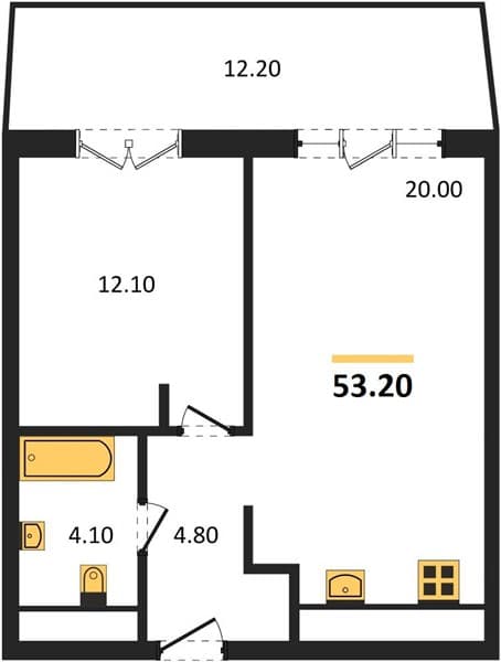 1-Bedroom Apartment with Terrace in Anapa