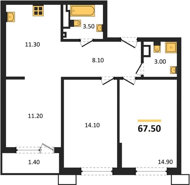 1-Bedroom Apartment in Porto Novo, Tsemdolina, Novorossiysk