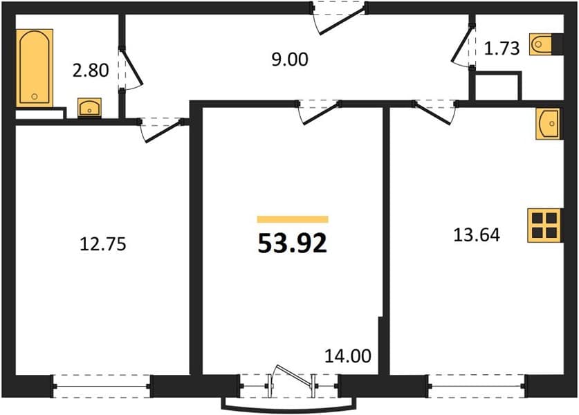 2-Bedroom Apartment in Svetsky Les, Sochi