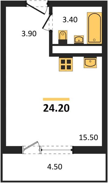 Studio Apartment in Oblaka-3, Novorossiysk