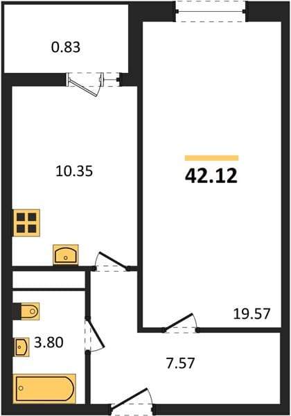 1-Bedroom Apartment in Tsentralny, Anapa