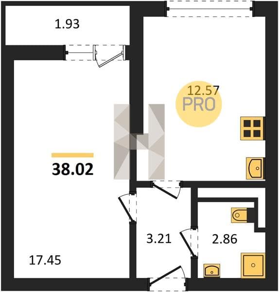 1-Bedroom Apartment in Kislorod, Sochi