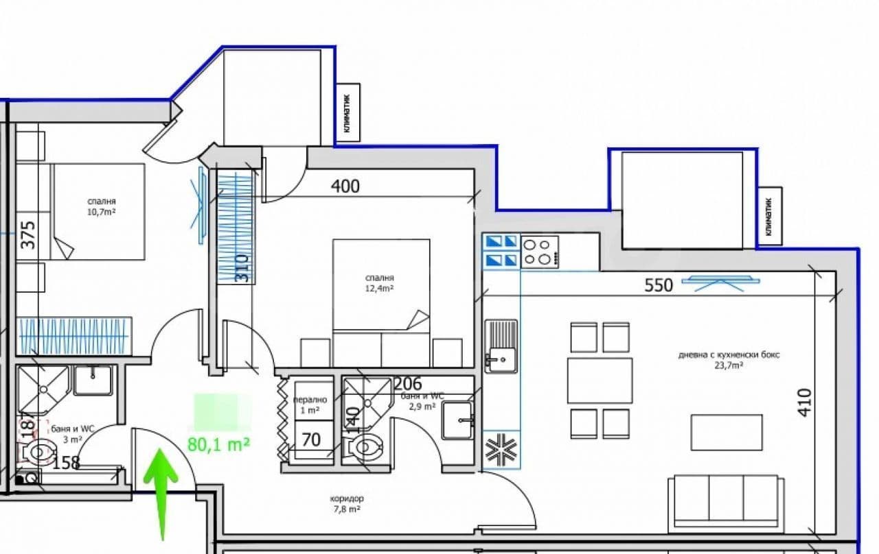 Апартаменты в Варне, Болгария, 94.16 м², фото 2