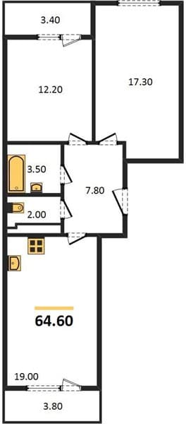 2-Bedroom Apartment on the 22nd Floor in Oblaka-2, Novorossiysk