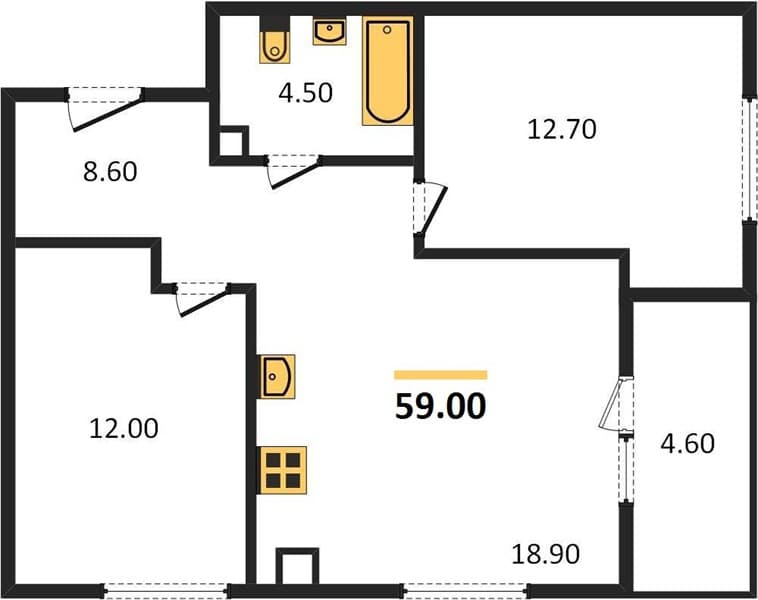 1-Bedroom Apartment in Myata Complex, Tsemdolina, Sochi