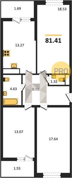 3-Bedroom Apartment in Centralnyy (Gamma) Complex, Anapa