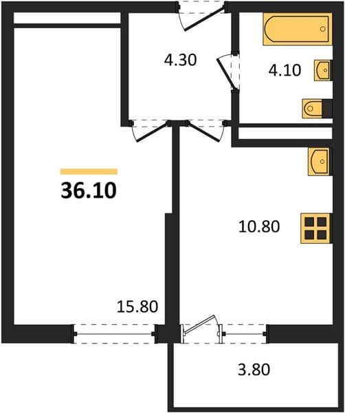 Studio Apartment in Lestoría, Sochi