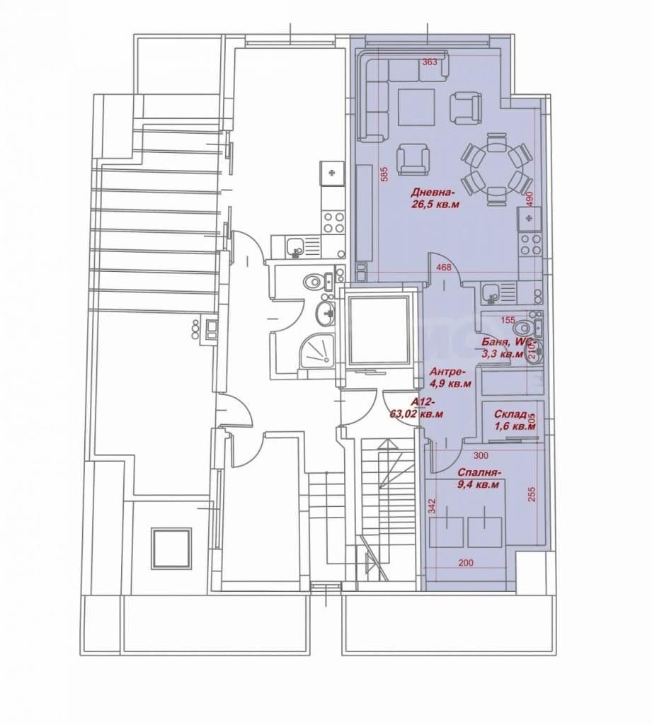 Апартаменты в Варне, Болгария, 63.02 м², фото 2