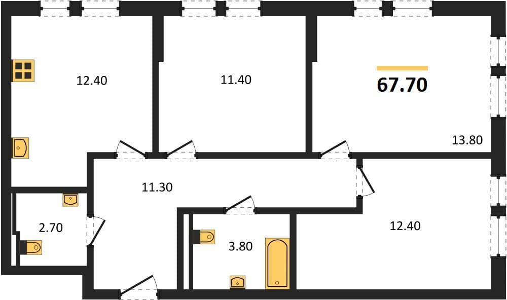 3-Bedroom Apartment with Sea View in Novorossiysk