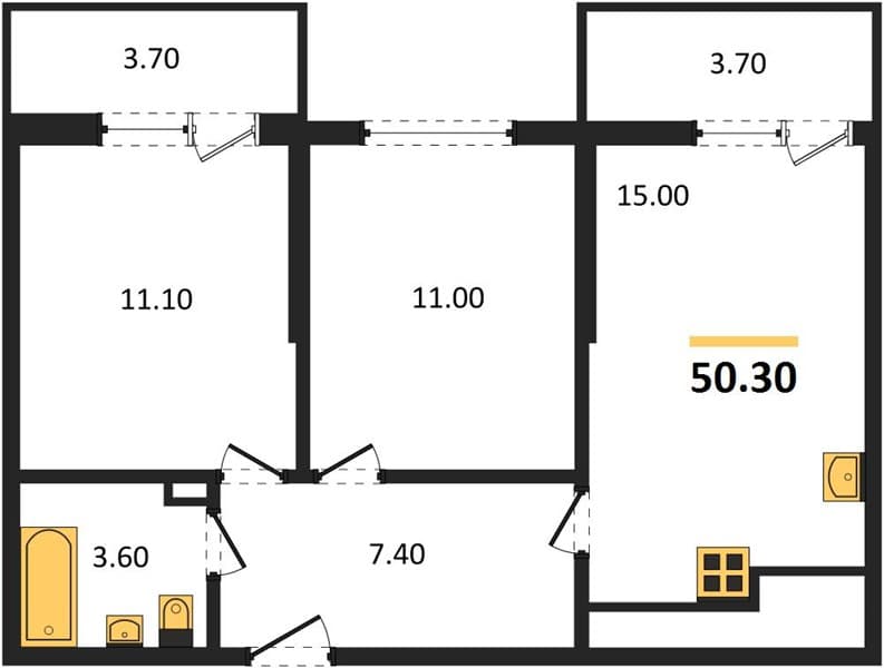 1-Bedroom Apartment in Lestoriya, Sochi
