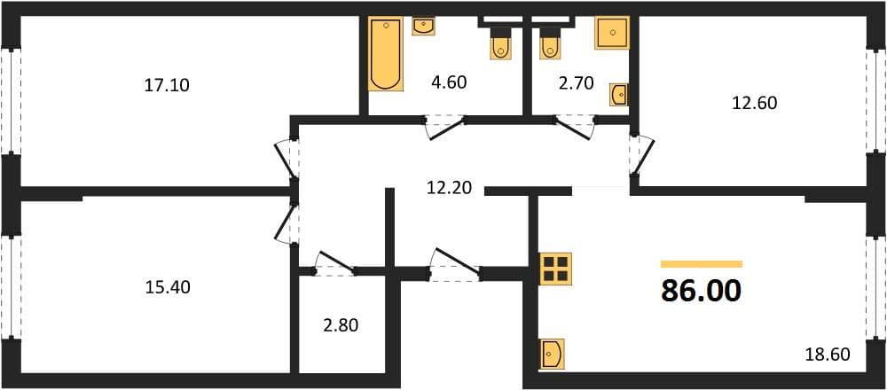 2-Bedroom Apartment with Sea View in Novorossiysk