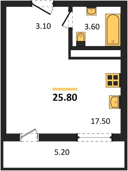 Studio Apartment in Oblaka-3, Novorossiysk
