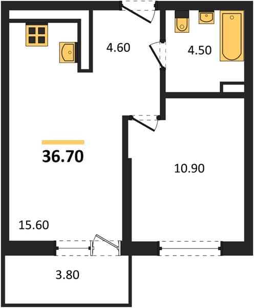 Studio Apartment in Lestoría, Sochi