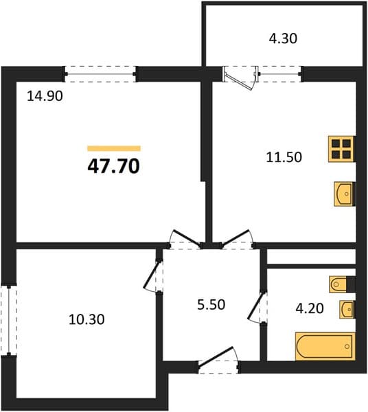 1-Bedroom Apartment in Oblaka-3, Novorossiysk