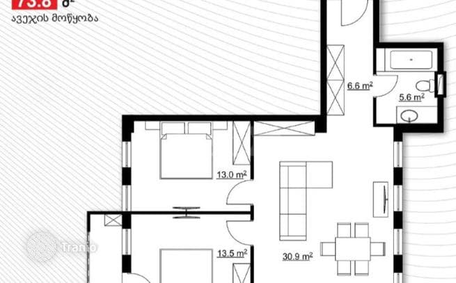 2-Bedroom Apartment in Saburtalo, Tbilisi, photo 3