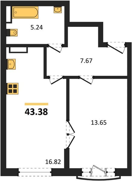 1-Bedroom Apartment in Svetsky Les, Sochi