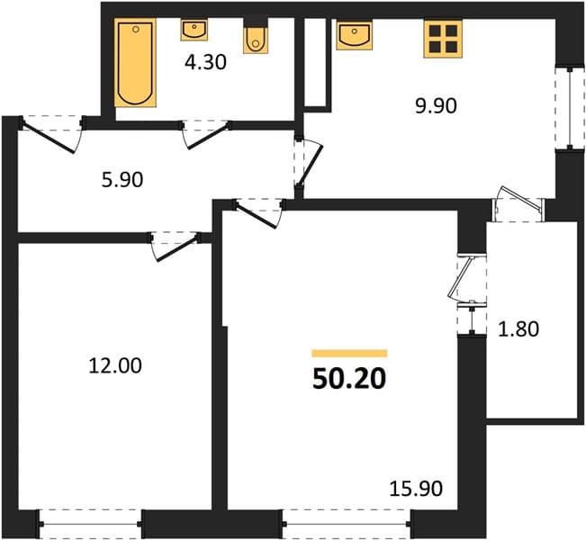 1-Bedroom Apartment in Anapa