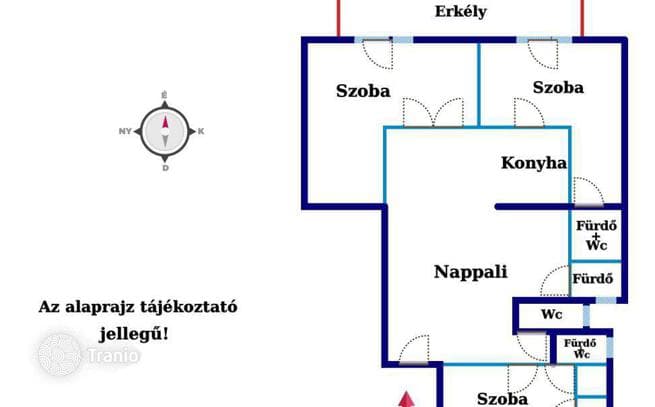 4-комнатная квартира 89 м² в Будапеште, Венгрия, фото 3