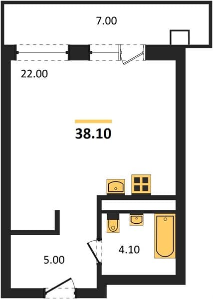 Studio Apartment in Gostinichnyy Kompleks More Tut, Golubitskaya