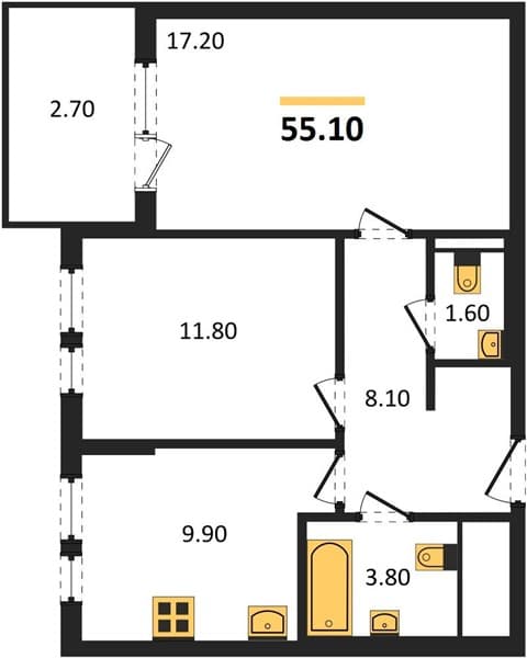 2-Bedroom Apartment with Black Sea View in Novorossiysk