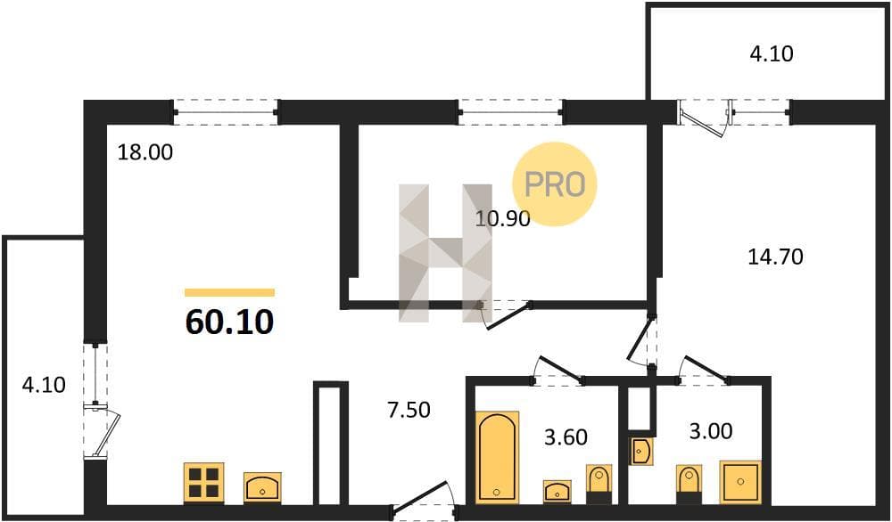 1-Bedroom Apartment in Oblaka-3, Novorossiysk