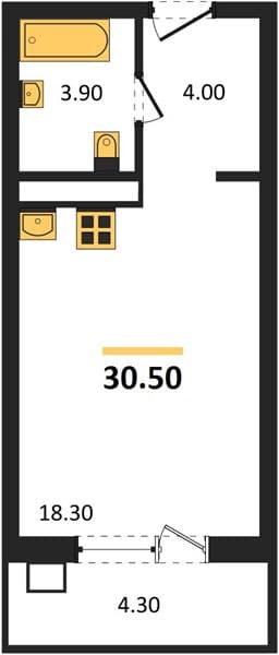 Studio Apartment in Golubitskaya