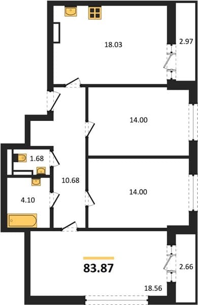 3-Bedroom Apartment in Svetsky Les, Sochi