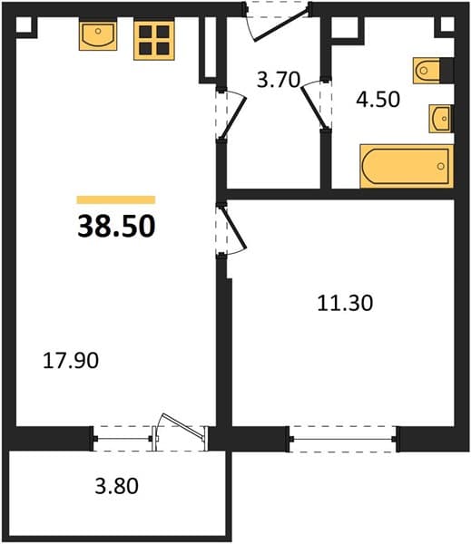 Studio Apartment in Lestoriya, Kudepsta, Sochi