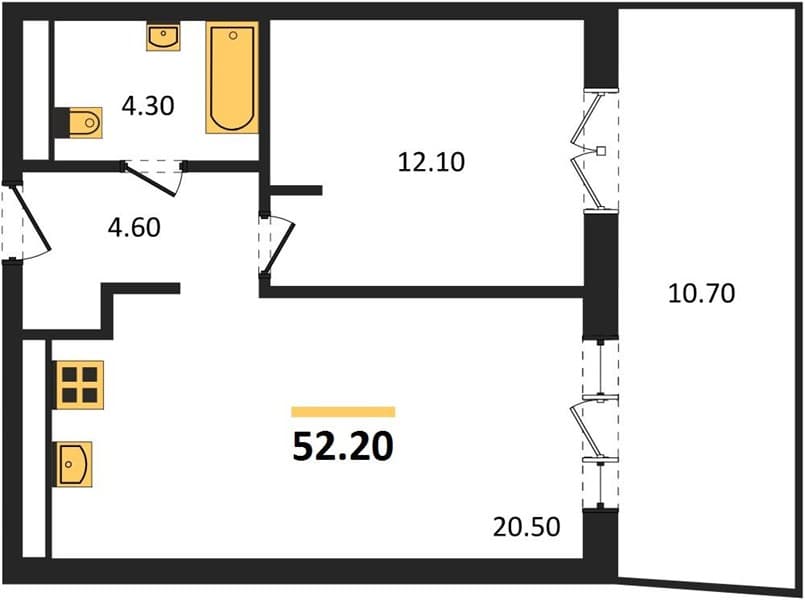 1-Bedroom Apartment in Morello Hotel Complex, Anapa