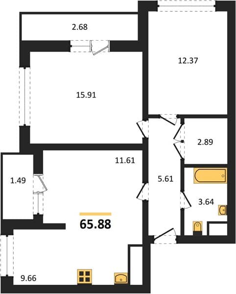 2-Bedroom Apartment in Oxygen Residential Complex, Sochi