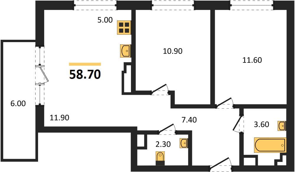 1-Bedroom Apartment in Neskuchny Sad, Sochi
