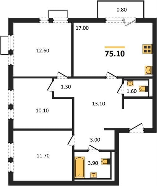 2-Bedroom Apartment with Black Sea View in Novorossiysk