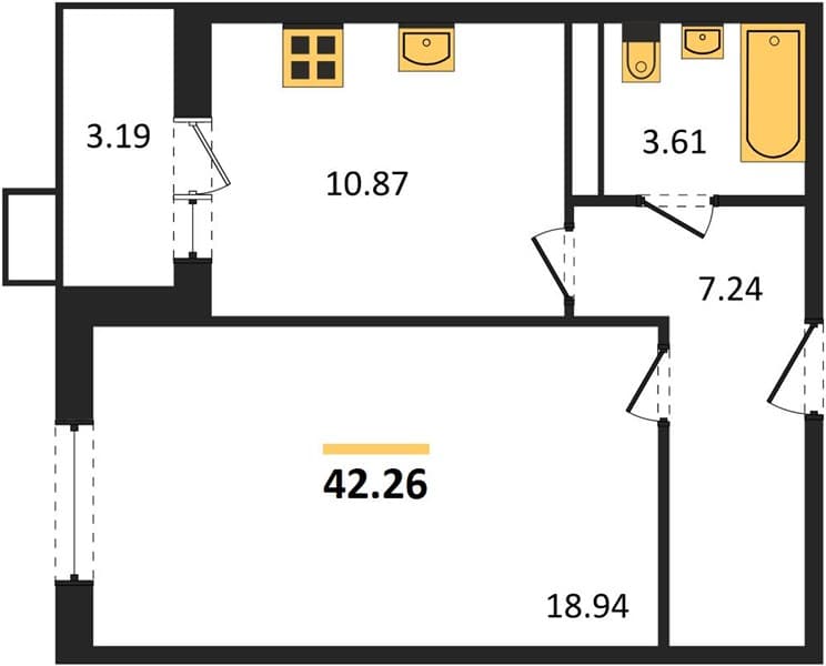 1-Bedroom Apartment in Sady u Morya, Temryuk