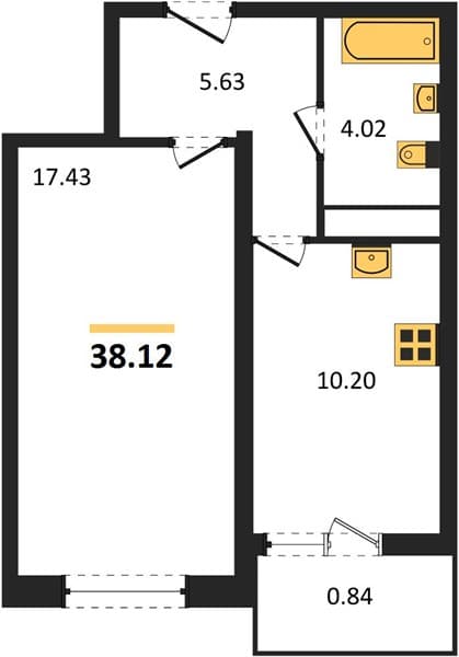 Studio Apartment in Centralny (Gamma) Complex, Anapa